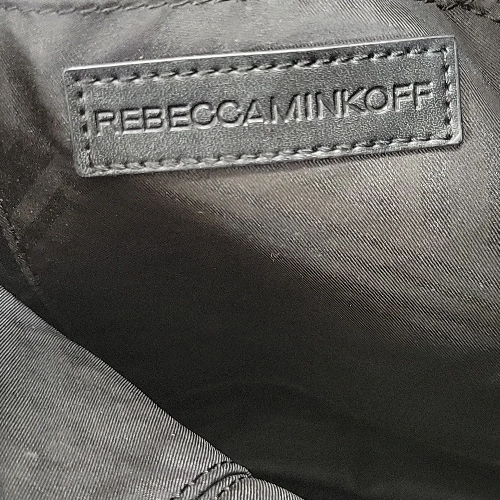 Women's Rebecca Minkoff Black Pebble Leather Business Laptop Crossbody Bag